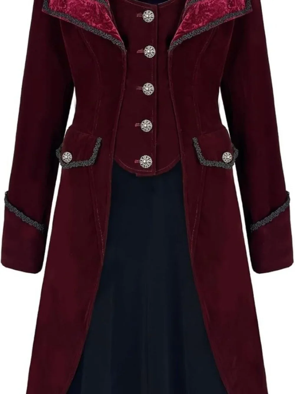 Women's Renaissance Gothic Pirate Steampunk Victorian Tailcoat Coat Jacket